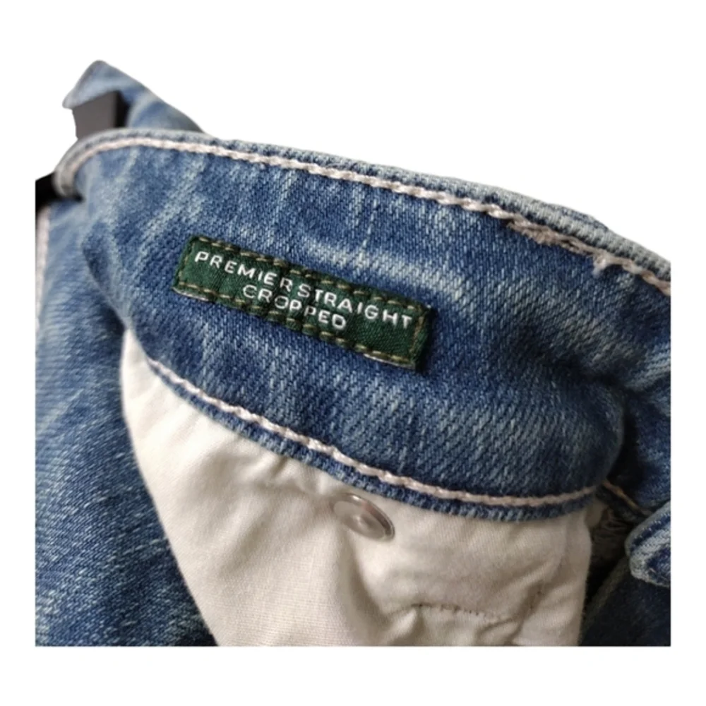 Ralph Lauren Blue Cropped Jeans with Lace Trim - Picture 7 of 8